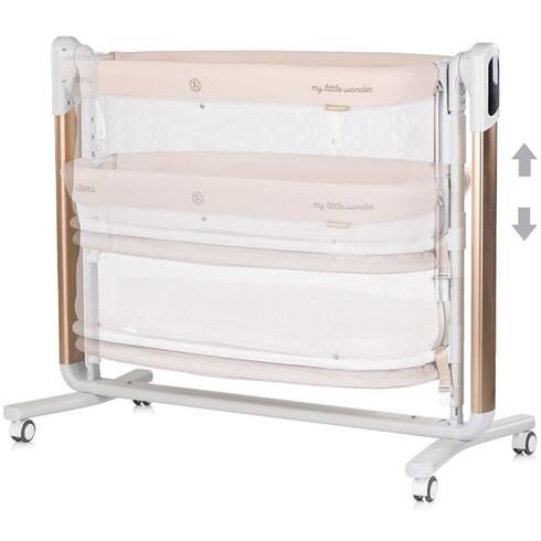 Leagan electric si patut pentru copii Chipolino Ultima cu laterala culisanta beige, Culoare: Bej,poza 4