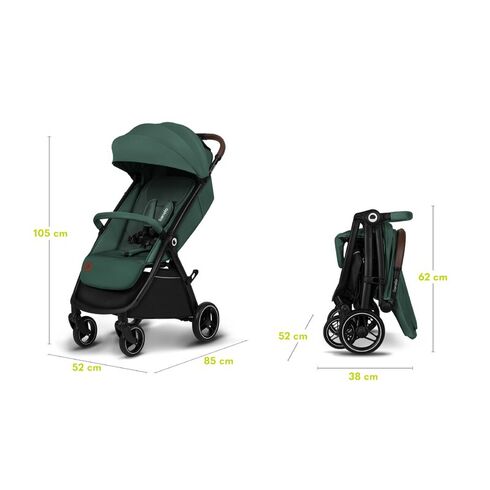 Carucior sport, Lionelo, Ingrid, Pana la 22 Kg, 6 luni+, Verde, Culoare: Verde inchis, Model: sport,poza 8