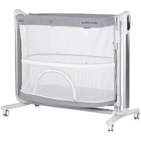 Leagan electric si patut pentru copii Chipolino Ultima cu laterala culisanta grey, Culoare: Gri,poza 5