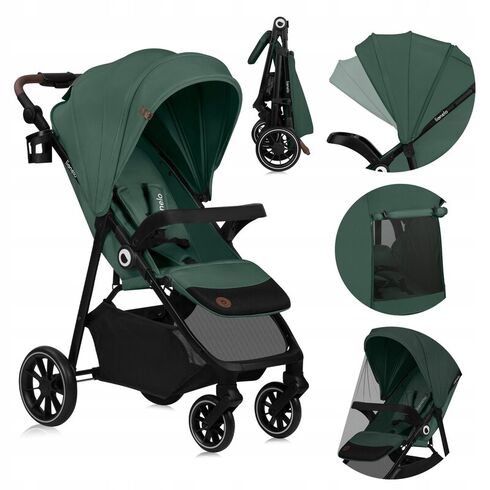 Carucior sport, Lionelo, Emma One, Pana la 22 kg, 6 luni+, Conform cu EN1888-1, Verde, Culoare: Verde inchis, Model: sport,poza 2