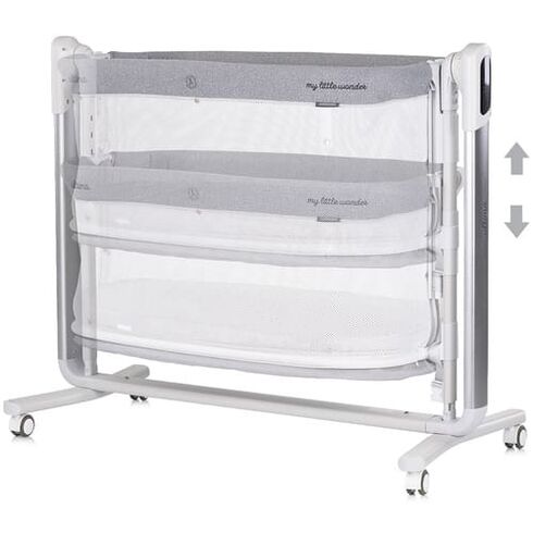 Leagan electric si patut pentru copii Chipolino Ultima cu laterala culisanta grey, Culoare: Gri,poza 4