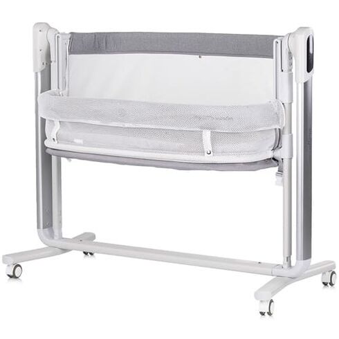 Leagan electric si patut pentru copii Chipolino Ultima cu laterala culisanta grey, Culoare: Gri,poza 3