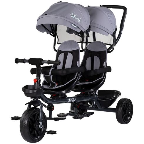 Tricicleta gemeni Chipolino Hip Hop platinum, Culoare: Gri