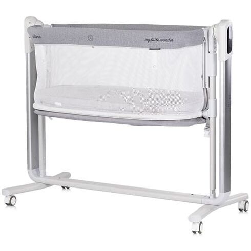 Leagan electric si patut pentru copii Chipolino Ultima cu laterala culisanta grey, Culoare: Gri,poza 2