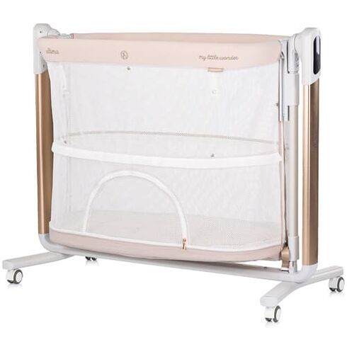 Leagan electric si patut pentru copii Chipolino Ultima cu laterala culisanta beige, Culoare: Bej,poza 5