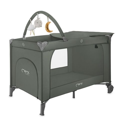 Patut pliabil cu doua nivele si masuta de infasat, 60x120 cm, Momi, Belove Plus - Green, Culoare: Verde inchis, Dimensiuni: 120x60,poza 2