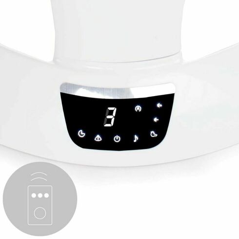 Balansoar electric, Jane, Moon, Cu 5 trepte de viteza, Timer, 12 melodii si 5 sunete ale naturii, Star, Culoare: Alb/Gri,poza 5