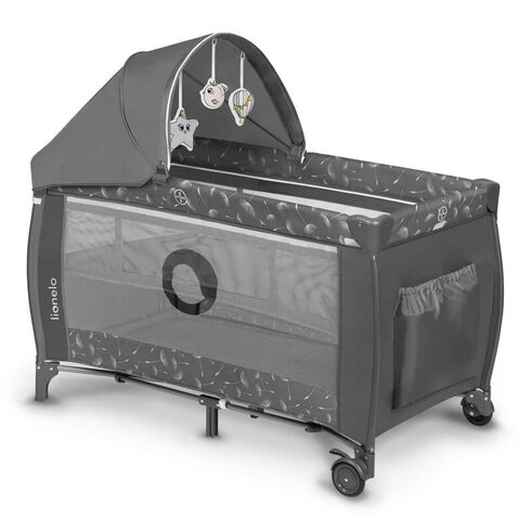 Patut pliant, Lionelo, Sven Plus, 120x60 cm, Cu doua nivele, Grey, Culoare: Gri, Dimensiuni: 120x60,poza 3
