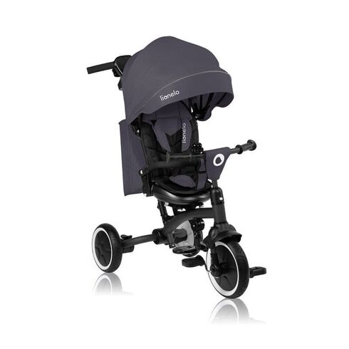 Tricicleta copii, Lionelo, Tris Plus, Pana la 25 kg, Scaun reversibil, Rotire 360 grade, Conform cu EN71, 9 luni-5 ani, Gri, Culoare: Gri