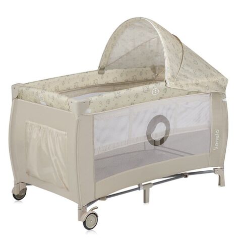 Patut pliant, Lionelo, Sven Plus, 120x60 cm, Cu doua nivele, Bej Latte, Culoare: Crem, Dimensiuni: 120x60,poza 5
