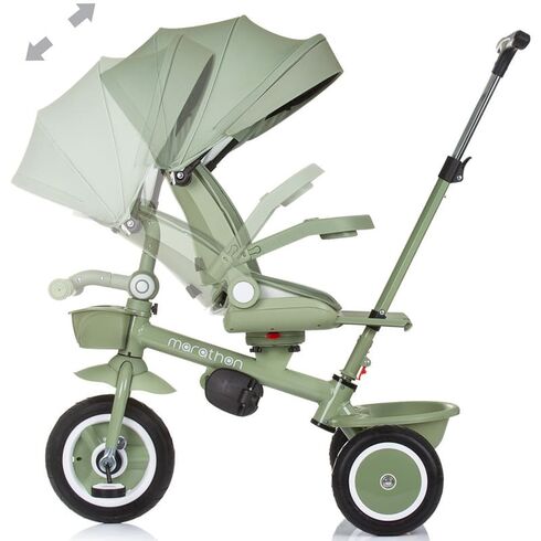 Tricicleta Chipolino Marathon pastel green, Culoare: Verde inchis,poza 6