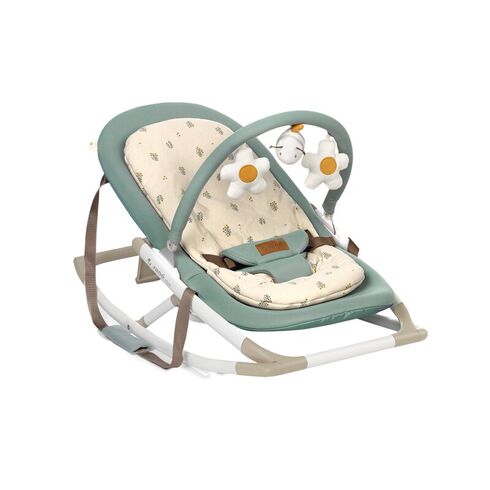 Balansoar, Jane, Fold, Pliabil, Bara de jucarii si spatar reglabil, Conform cu standardul european de siguranta EN 12790:2023, Botanic, Culoare: Verde inchis