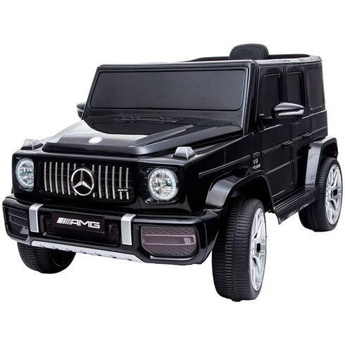 Masinuta electrica Chipolino SUV Mercedes AMG G63 cu scaun din piele si roti EVA Black, Culoare: Negru, Capacitate acumulator: 12V