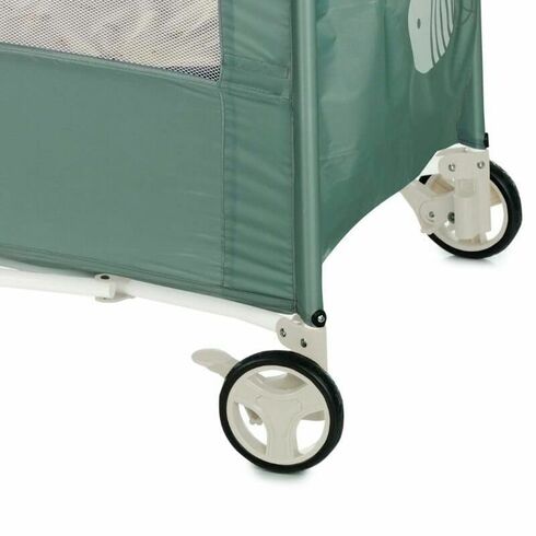 Patut pliant, Jane, Duo Level, Cu roti, Cu arcada cu jucarii, Geanta de transport, Cu doua nivele, Botanic, Culoare: Verde inchis, Dimensiuni: 120x60,poza 5