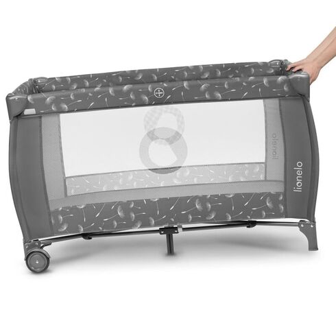 Patut pliant, Lionelo, Sven Plus, 120x60 cm, Cu doua nivele, Grey, Culoare: Gri, Dimensiuni: 120x60,poza 6