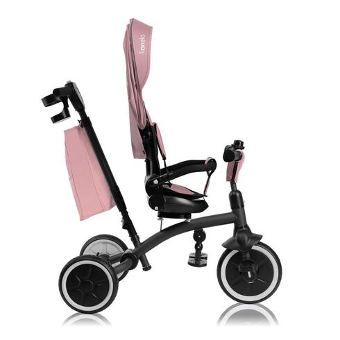 Tricicleta copii, Lionelo, Tris Plus, Pana la 25 kg, Scaun reversibil, Rotire 360 grade, Conform cu EN71, 9 luni-5 ani, Roz, Culoare: Roz,poza 7