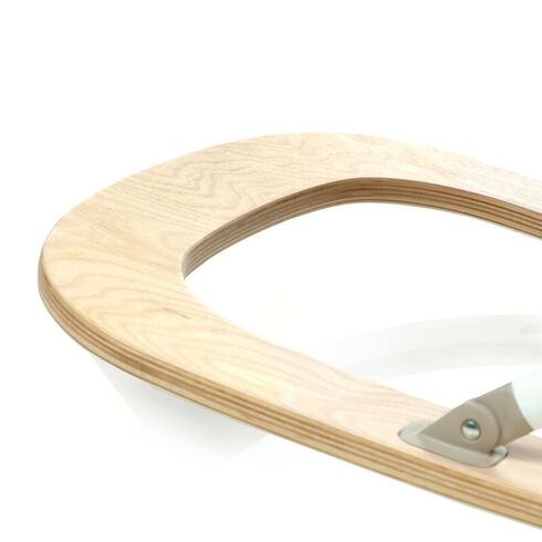 Balansoar, Jane, Kalm, Pliabil, Cu bara de jucarii si spatar reglabil, Cu baza din lemn, Sesame, Culoare: Crem,poza 4