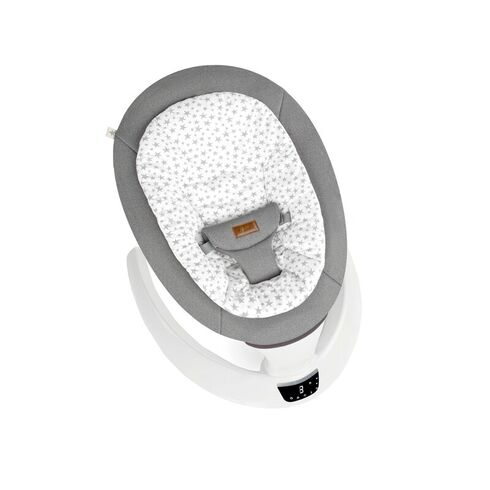 Balansoar electric, Jane, Moon, Cu 5 trepte de viteza, Timer, 12 melodii si 5 sunete ale naturii, Star, Culoare: Alb/Gri,poza 3