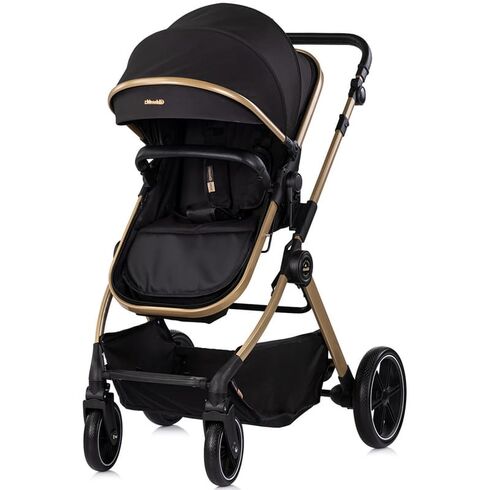 Carucior Chipolino Pearl 3 in 1 noir, Culoare: Negru/Auriu, Model: 3 in 1 - poza 3 - ExclusivMAG.ro