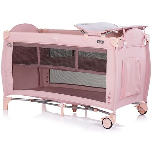 Patut pliabil Chipolino Bella powder pink, Culoare: Roz, Dimensiuni: 120x60 - poza 2 - ExclusivMAG.ro