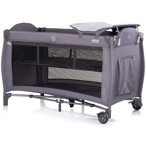 Patut pliabil Chipolino Bella charcoal, Culoare: Gri, Dimensiuni: 120x60 - poza 2 - ExclusivMAG.ro