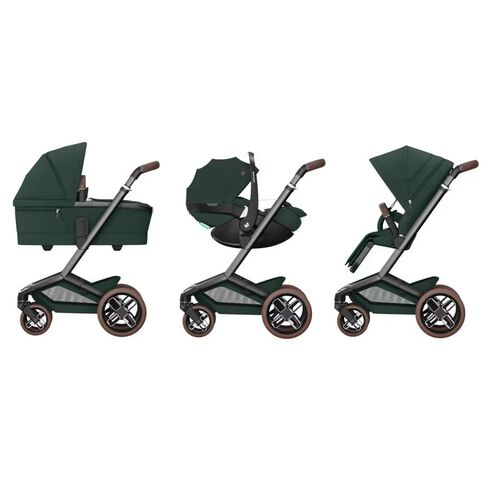 Sistem 3in1 Maxi-Cosi FAME Carucior + Landou Fame + Scoica Pebble 360 PRO2 Twillic Green, Culoare: Verde inchis, Model: 3 in 1 - poza 7 - ExclusivMAG.ro