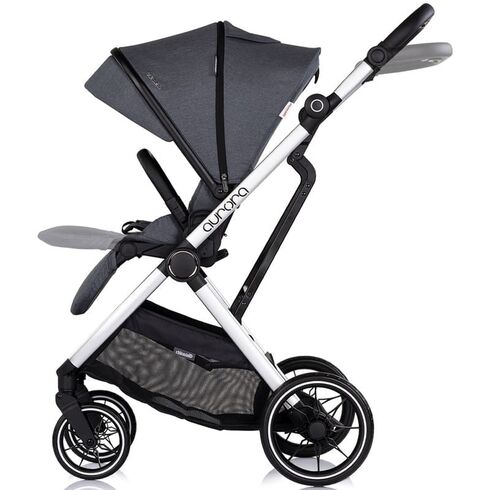 Carucior Chipolino Aurora 3 in 1 charcoal, Culoare: Gri, Model: 3 in 1 - poza 7 - ExclusivMAG.ro