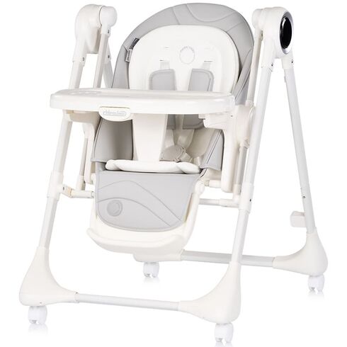 Scaun de masa si leagan electric Chipolino Master Class 2 in 1 cashmere, Culoare: Alb/Gri,poza 2