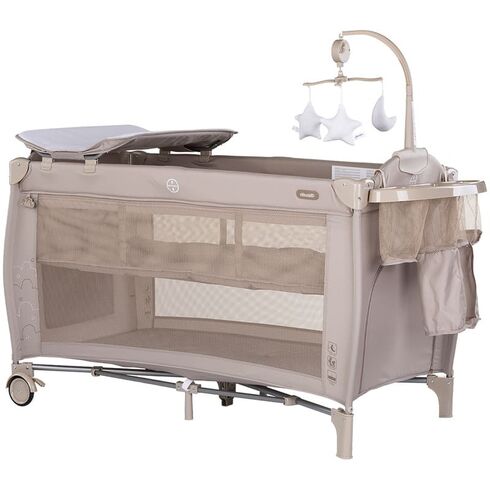 Patut pliabil Chipolino Bella latte, Culoare: Crem, Dimensiuni: 120x60  - ExclusivMAG.ro