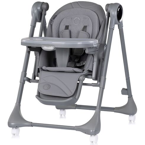 Scaun de masa si leagan electric Chipolino Master Class 2 in 1 charcoal, Culoare: Gri,poza 2