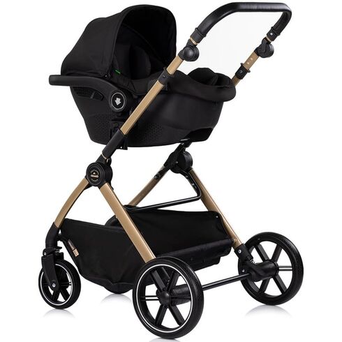 Carucior Chipolino Pearl 3 in 1 noir, Culoare: Negru/Auriu, Model: 3 in 1 - poza 9 - ExclusivMAG.ro