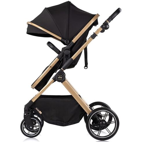 Carucior Chipolino Pearl 3 in 1 noir, Culoare: Negru/Auriu, Model: 3 in 1 - poza 5 - ExclusivMAG.ro