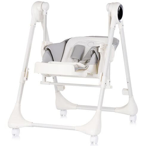 Scaun de masa si leagan electric Chipolino Master Class 2 in 1 cashmere, Culoare: Alb/Gri,poza 3