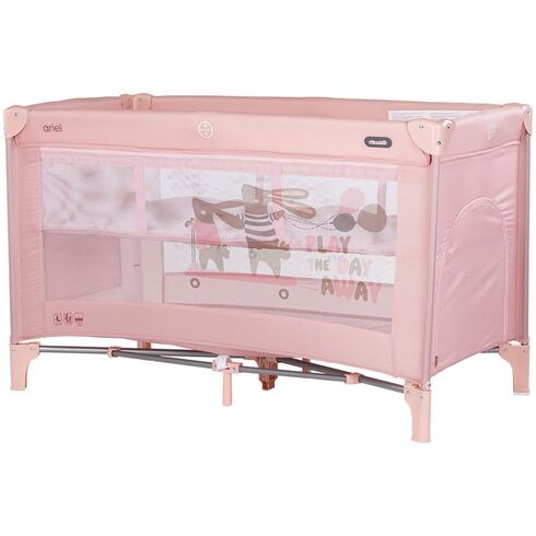 Patut pliabil Chipolino Ariel powder pink, Culoare: Roz, Dimensiuni: 120x60  - ExclusivMAG.ro