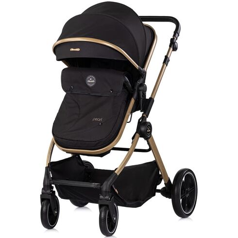 Carucior Chipolino Pearl 2 in 1 noir, Culoare: Negru/Auriu, Model: 2 in 1,poza 3