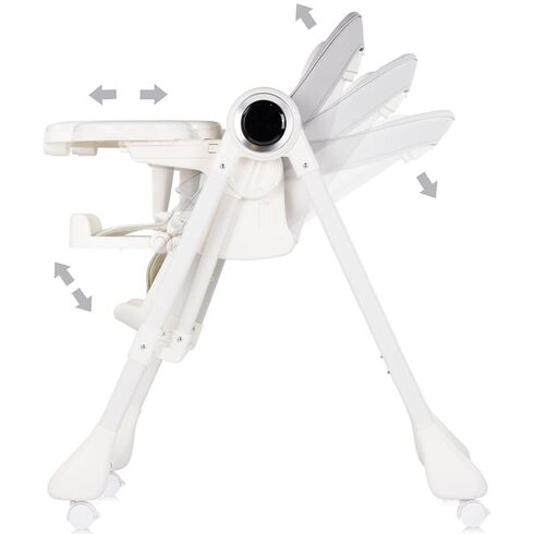 Scaun de masa si leagan electric Chipolino Master Class 2 in 1 cashmere, Culoare: Alb/Gri,poza 6