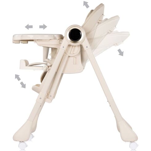 Scaun de masa si leagan electric Chipolino Master Class 2 in 1 latte, Culoare: Bej,poza 6