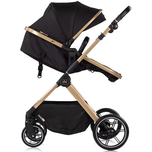 Carucior Chipolino Pearl 3 in 1 noir, Culoare: Negru/Auriu, Model: 3 in 1 - poza 7 - ExclusivMAG.ro