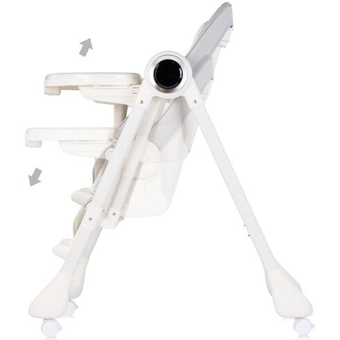 Scaun de masa si leagan electric Chipolino Master Class 2 in 1 cashmere, Culoare: Alb/Gri,poza 5