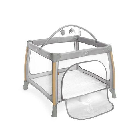 Tarc de joaca Jane Travel Fun, Cu arcada cu jucarii, Geanta de transport 98x101x80 cm, Mist, Culoare: Gri deschis, Dimensiuni: 100x100 - poza 2 - ExclusivMAG.ro