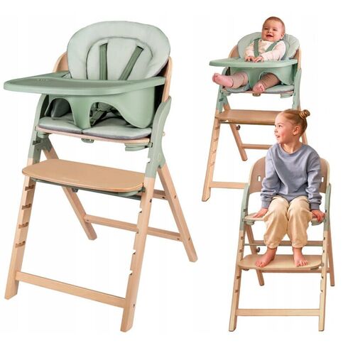 Scaun de masa Megan Lionelo, Din lemn de fag, 6 luni- adult, Verde, Culoare: Verde - poza 4 - ExclusivMAG.ro