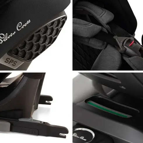 Scaun auto rotativ 360 Silver Cross Motion 2 All Size Space, Culoare: Negru/Gri, Grupa: 0-36kg (0 luni - 12 ani) - poza 6 - ExclusivMAG.ro