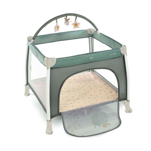 Tarc de joaca Jane Travel Fun, Cu arcada cu jucarii, Geanta de transport 98x101x80 cm, Botanic, Culoare: Turcoaz, Dimensiuni: 100x100 - poza 2 - ExclusivMAG.ro