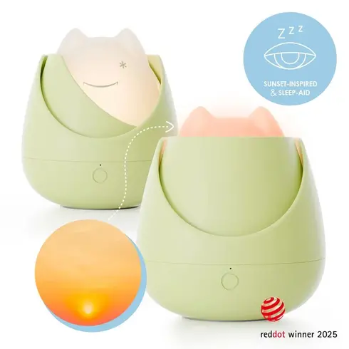 Lampa de veghe Nosiboo Zigg antrenor de somn pentru copii cu lumina rosie si temporizator Sage, Culoare: Verde - poza 3 - ExclusivMAG.ro