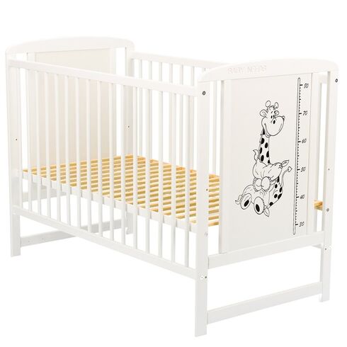 Patut din lemn BabyNeeds Timmi Girafa 120x60 cm, Alb - poza 2 - ExclusivMAG.ro