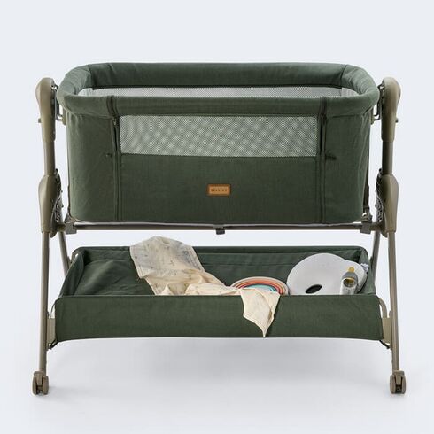 Patut co-sleeper ONINO HOLD.me, Sleepy Forest, Culoare: Verde inchis, Dimensiuni: 80x50 - poza 6 - ExclusivMAG.ro