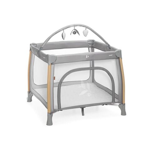 Tarc de joaca Jane Travel Fun, Cu arcada cu jucarii, Geanta de transport 98x101x80 cm, Mist, Culoare: Gri deschis, Dimensiuni: 100x100  - ExclusivMAG.ro