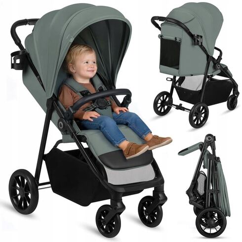 Carucior sport Lionelo Emerald, 6- 48 luni, Pana la 22 kg, Verde, Culoare: Verde inchis, Model: sport - poza 2 - ExclusivMAG.ro