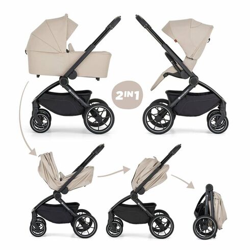 Carucior 2 in 1 Petite&Mars Scout, Pana la 22 kg, 0 luni+, Bej, Culoare: Bej, Model: 2 in 1 - poza 2 - ExclusivMAG.ro