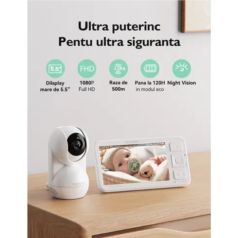 Video monitor Momcozy BM03 5.5 inch - poza 8 - ExclusivMAG.ro